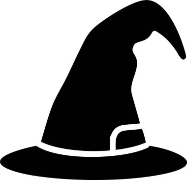 Cadılar Bayramı Tasarımları İçin Basit Cadı Şapkası Silüeti. Cadı şapkası ikonu silueti. Cadı şapkasının cesur, siyah silueti Cadılar Bayramı temalı grafikler, dekorasyonlar ya da çizimler için mükemmel..