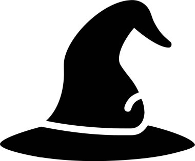 Cadılar Bayramı Tasarımları İçin Basit Cadı Şapkası Silüeti. Cadı şapkası ikonu silueti. Cadı şapkasının cesur, siyah silueti Cadılar Bayramı temalı grafikler, dekorasyonlar ya da çizimler için mükemmel..