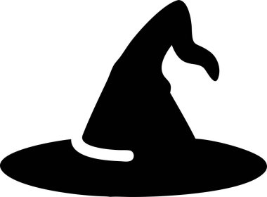 Cadılar Bayramı Tasarımları İçin Basit Cadı Şapkası Silüeti. Cadı şapkası ikonu silueti. Cadı şapkasının cesur, siyah silueti Cadılar Bayramı temalı grafikler, dekorasyonlar ya da çizimler için mükemmel..