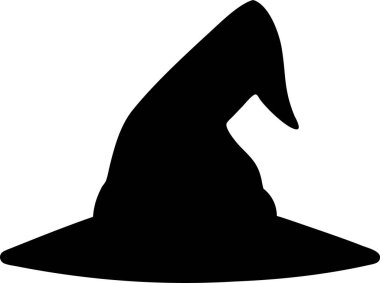 Cadılar Bayramı Tasarımları İçin Basit Cadı Şapkası Silüeti. Cadı şapkası ikonu silueti. Cadı şapkasının cesur, siyah silueti Cadılar Bayramı temalı grafikler, dekorasyonlar ya da çizimler için mükemmel..