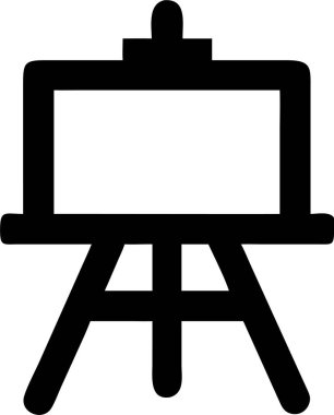 Art Easel Silhouette. Sanatçının Easel 'inin basit siyah silueti. Bir sanatçının sehpasının temiz ve cesur bir silüeti..