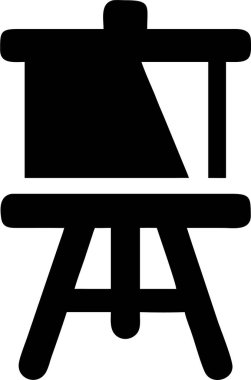 Art Easel Silhouette. Sanatçının Easel 'inin basit siyah silueti. Bir sanatçının sehpasının temiz ve cesur bir silüeti..