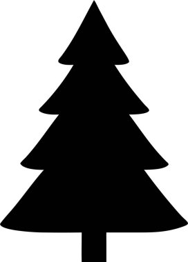 Noel ağacı silueti. Basit bir Noel ağacı silueti. Mevsimlik tasarımlar, logolar veya dijital grafikler için mükemmel bir Noel ağacı silueti..