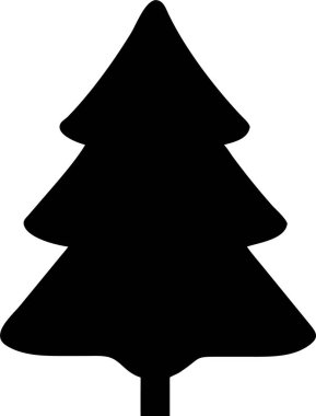 Noel ağacı silueti. Basit bir Noel ağacı silueti. Mevsimlik tasarımlar, logolar veya dijital grafikler için mükemmel bir Noel ağacı silueti..