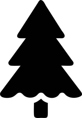 Noel ağacı silueti. Basit bir Noel ağacı silueti. Mevsimlik tasarımlar, logolar veya dijital grafikler için mükemmel bir Noel ağacı silueti..