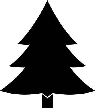 Noel ağacı silueti. Basit bir Noel ağacı silueti. Mevsimlik tasarımlar, logolar veya dijital grafikler için mükemmel bir Noel ağacı silueti..