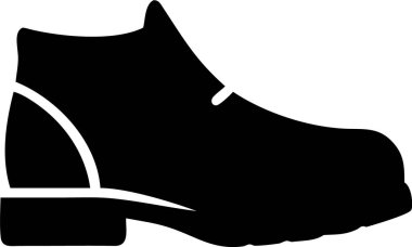  Ayakkabı ikonu Silueti. Basit bir siluet, şık bir ayak bileği çizmesi. Bu şık bir ayak bileği çizmesinin temiz bir vektör silueti..