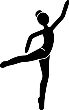 Bale dansçısı silueti. Dinamik Poz Veren Zarif Balerin Silueti. Bu çarpıcı siluet dinamik ve dengeli bir şekilde bir balerin resmediyor..