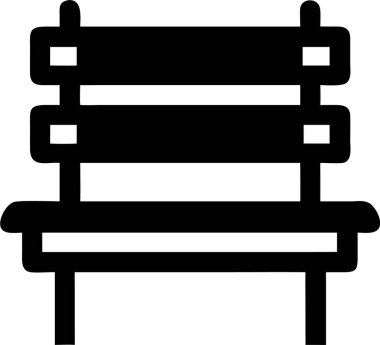 Park silueti. Park Bench 'in basit siyah silueti. Bu bir park bankının temiz, basit siyah silüeti..