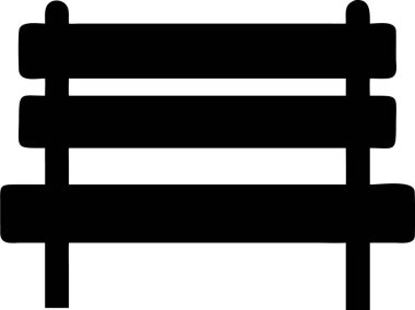 Park silueti. Park Bench 'in basit siyah silueti. Bu bir park bankının temiz, basit siyah silüeti..