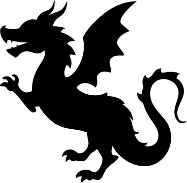  Dragon silhouette. Bold Black Silhouette of a Dragon. A dramatic, bold black silhouette of a dragon, perfect for logos, emblems, or graphic design projects.