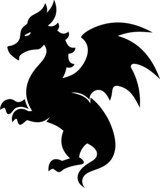  Dragon silhouette. Bold Black Silhouette of a Dragon. A dramatic, bold black silhouette of a dragon, perfect for logos, emblems, or graphic design projects.