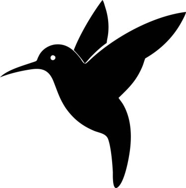  Hummingbird icon silhouette. Silhouetted Hummingbird in Flight. A simple, elegant silhouette of a hummingbird in flight. clipart