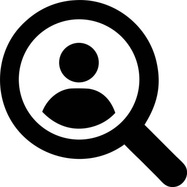 Simge siluetini ara. Basit Kara Büyüteç Simgesi. Temiz, minimalist siyah büyüteç simgesi.