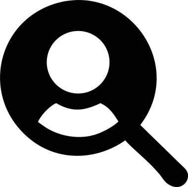 Simge siluetini ara. Basit Kara Büyüteç Simgesi. Temiz, minimalist siyah büyüteç simgesi.