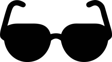 Güneş gözlüğü silueti. Modaya uygun siyah güneş gözlüğü silueti çizimi. Basit, cesur bir güneş gözlüğü silueti..