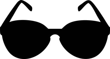 Güneş gözlüğü silueti. Modaya uygun siyah güneş gözlüğü silueti çizimi. Basit, cesur bir güneş gözlüğü silueti..