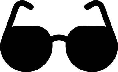 Güneş gözlüğü silueti. Modaya uygun siyah güneş gözlüğü silueti çizimi. Basit, cesur bir güneş gözlüğü silueti..