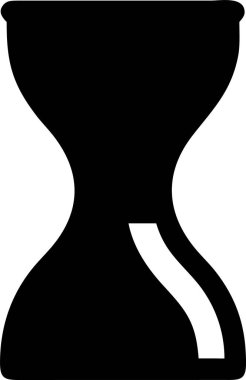 Kum saati silueti. Basit Siyah ve Beyaz Kum Saati Simgesi.