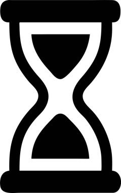 Kum saati silueti. Basit Siyah ve Beyaz Kum Saati Simgesi.