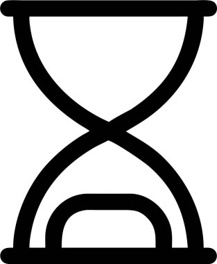 Kum saati silueti. Basit Siyah ve Beyaz Kum Saati Simgesi.