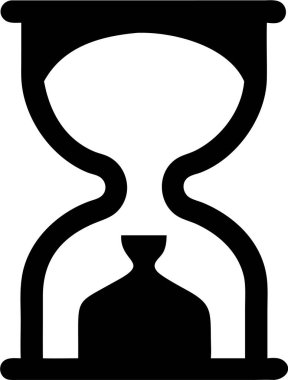 Kum saati silueti. Basit Siyah ve Beyaz Kum Saati Simgesi.