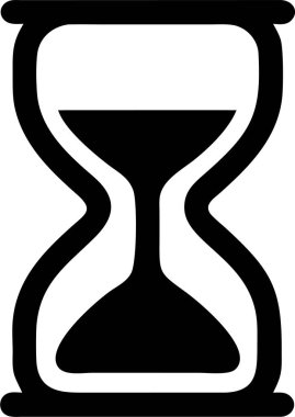 Kum saati silueti. Basit Siyah ve Beyaz Kum Saati Simgesi.