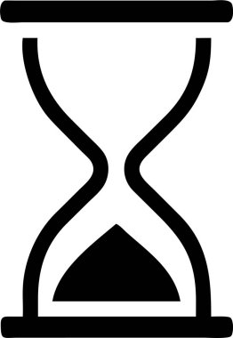 Kum saati silueti. Basit Siyah ve Beyaz Kum Saati Simgesi.