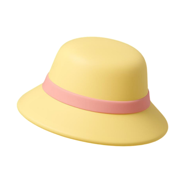 Sarı gerçekçi şapka simgesi, çizgi film tarzı