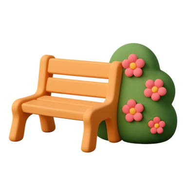 Pembe çiçekli ahşap bankın çizimi