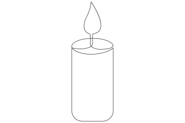 Mum ışığı bir satır sanat sürekli ana hatlı vektör çizimi