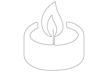 Mum ışığı bir satır sanat sürekli ana hatlı vektör çizimi