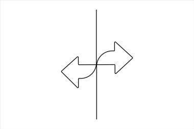 Okun aralıksız bir satır çizimi, ok simgesi çizimi vektör çizimi