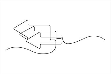Okun aralıksız bir satır çizimi, ok simgesi çizimi vektör çizimi