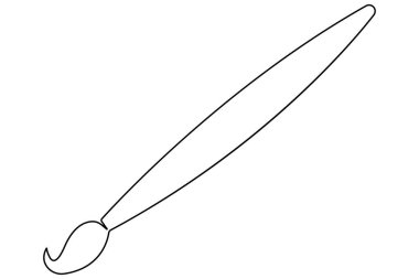 Resim günü, fırça simgesi dış hat vektörünün resim çizimi süreklidir.