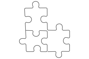 Dünya otizm gününün yapboz vektör illüstrasyonunun kesintisiz bir çizgi çizimi