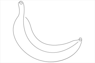 Muz aralıksız tek çizgi çizim kavramının vektör illüstrasyonu