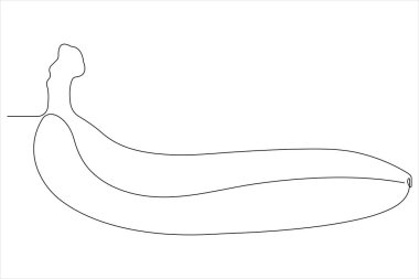 Muz aralıksız tek çizgi çizim kavramının vektör illüstrasyonu