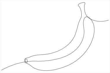 Muz aralıksız tek çizgi çizim kavramının vektör illüstrasyonu