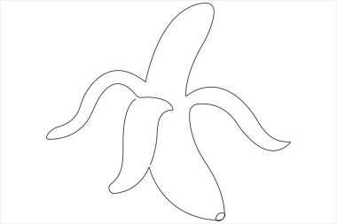 Muz aralıksız tek çizgi çizim kavramının vektör illüstrasyonu