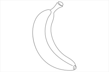 Muz aralıksız tek çizgi çizim kavramının vektör illüstrasyonu