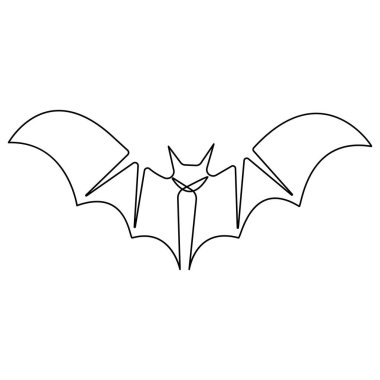 Doğayı seven organizasyon için sürekli uçan yarasa çizimi çizimi.