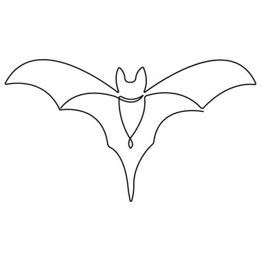 Doğayı seven organizasyon için sürekli uçan yarasa çizimi çizimi.
