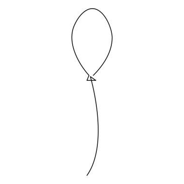 Balon aralıksız tek satır sanat kutlaması konsepti ana hatlı vektör çizimi