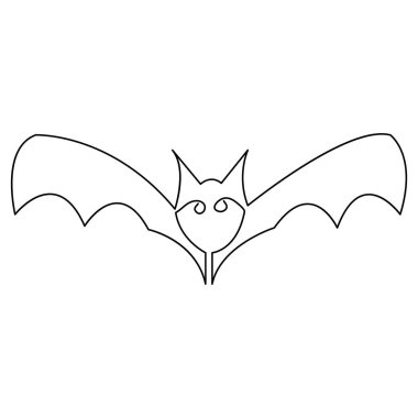 Cadılar Bayramı yarasasının vektör illüstrasyonu minimalist tasarım çizimi devam ediyor.