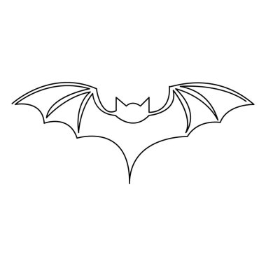 Cadılar Bayramı yarasasının vektör illüstrasyonu minimalist tasarım çizimi devam ediyor.