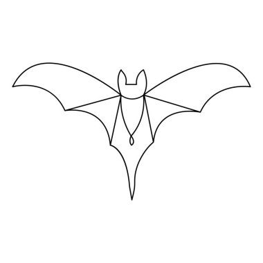 Cadılar Bayramı yarasasının vektör illüstrasyonu minimalist tasarım çizimi devam ediyor.