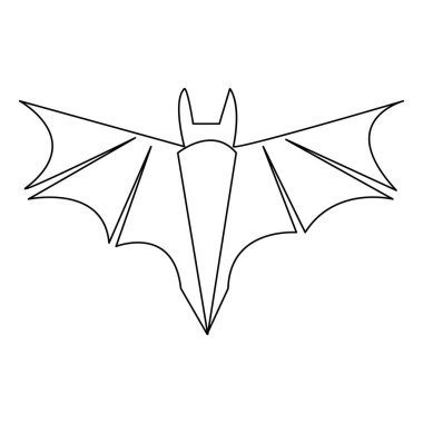 Cadılar Bayramı yarasasının vektör illüstrasyonu minimalist tasarım çizimi devam ediyor.