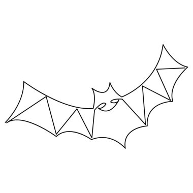 Cadılar Bayramı yarasasının vektör illüstrasyonu minimalist tasarım çizimi devam ediyor.