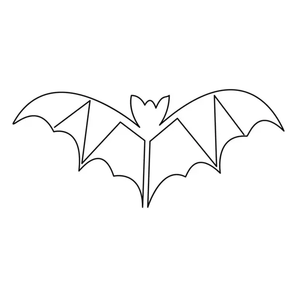 Aralıksız el çizimi tek çizgi çizimi, stilin Cadılar Bayramı yarasa vektörü çizimi